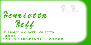 henrietta neff business card